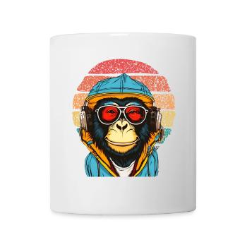 Chill Monkey Sunglasses Relaxed Chimpanzee - Mug - white - Front
