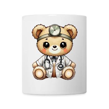 mignon jouet câlin teddy doctor avec manteau de médecin - Mug blanc - blanc - Devant