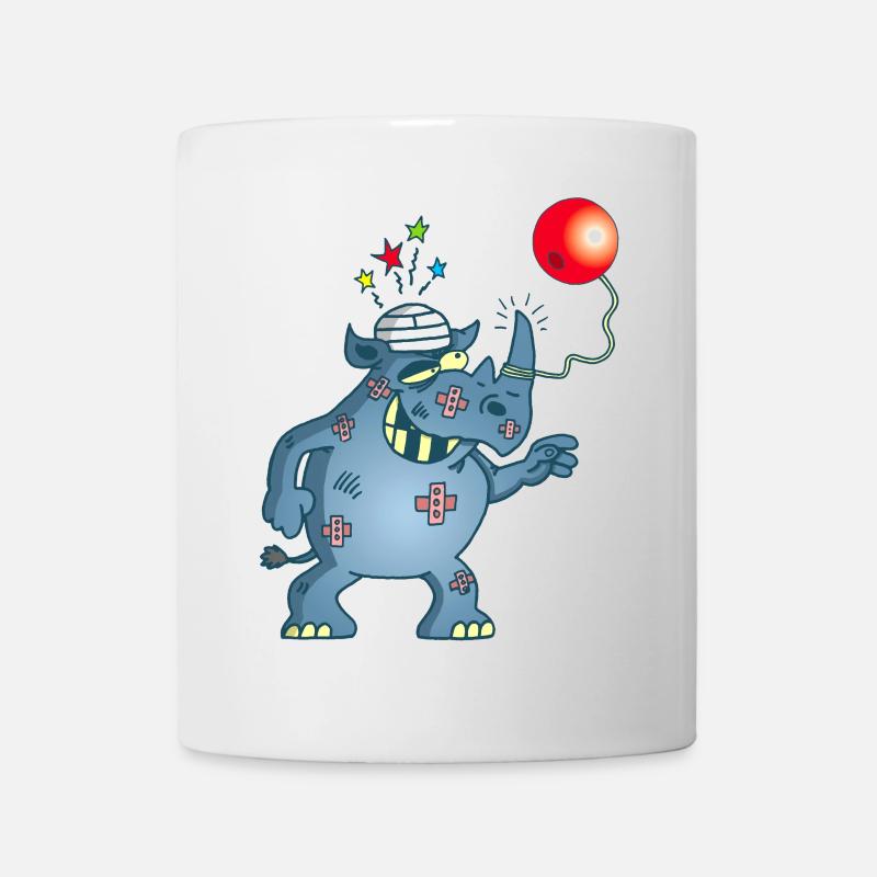 Ein Nashorn spielt Bilboquet - Tasse - Weiß