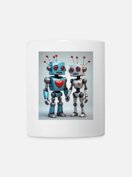 Robot Couple - Mug - white