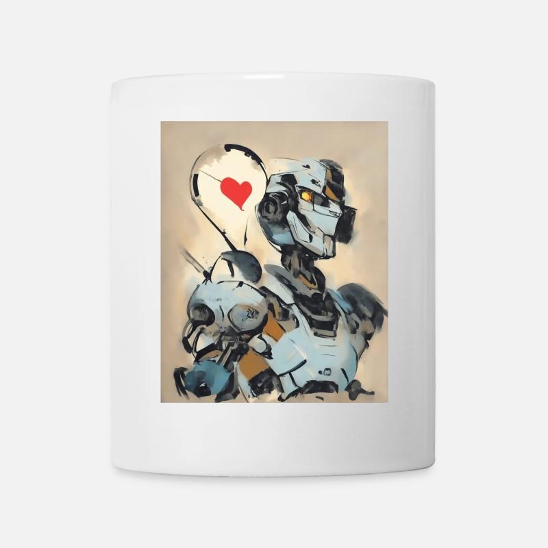 I Love Robots cooler Roboter - Tasse - Weiß