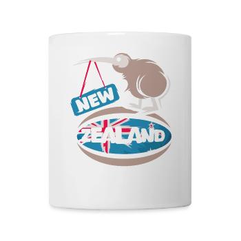 New Zealand kiwi rugby comic cartoon sport icon - Mug - white - Front
