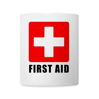 First Aid Medical Cross Sicherheitssymbol Vektor-Symbol - Tasse - Weiß - Vorne