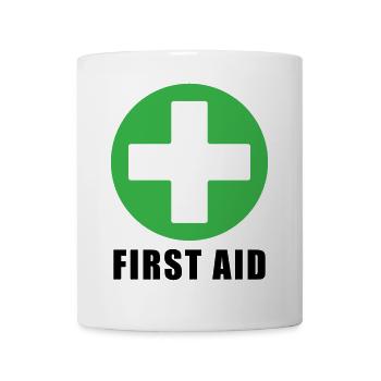 First Aid Medical Cross Sicherheitssymbol Vektor-Symbol - Tasse - Weiß - Vorne