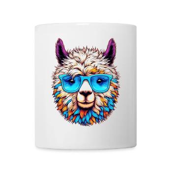 Alpaca with Sunglasses - Mug - white - Front