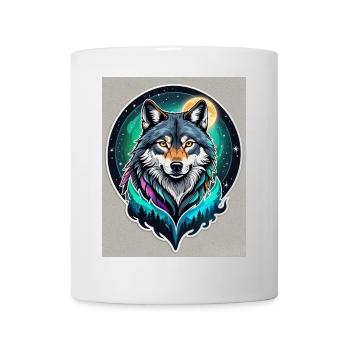 Aurora-Wolf im Mondlicht - Tasse - Weiß - Vorne