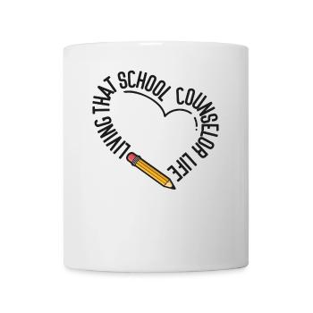 School Counselor Heart Living That - Tasse - Weiß - Vorne