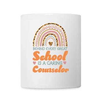 School Counselor Rainbow Behind - Tasse - Weiß - Vorne
