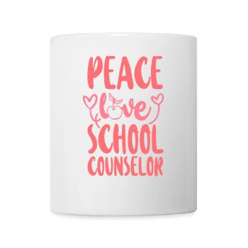 Conseillère scolaire Girl Peace Love - Mug blanc - blanc - Devant