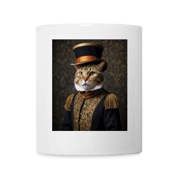Cat Portrait Cat Costume Humor Aristocre Cat - Mug - white - Front