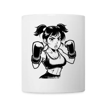 Boxing Girl Drawing - Mug - white - Front