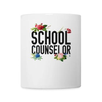 School Counselor Flower Floral - Tasse - Weiß - Vorne