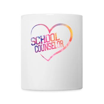 School Counselor Heart Watercolor - Tasse - Weiß - Vorne
