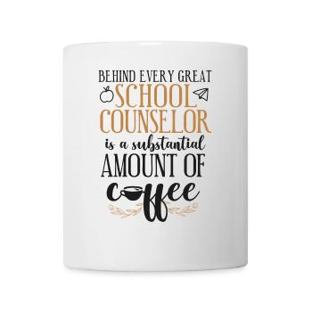 School Counselor Coffee Behind - Tasse - Weiß - Vorne