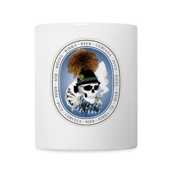 Tente de bière Crâne - Mug blanc - blanc - Devant