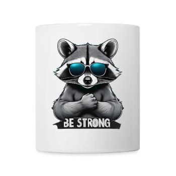 Kleiner Waschbär mit Sonnenbrille  - Tasse - Weiß - Vorne
