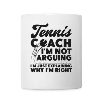 Drôle de joueur de tennis raquette de tennis - Mug blanc - blanc - Devant