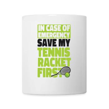 Funny Tennis Player Racket In Case - Mug - white - Front