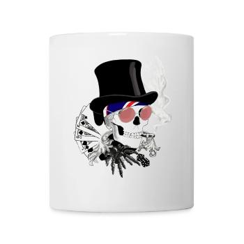 Crâne avec lunettes de soleil roses - Mug blanc - blanc - Devant