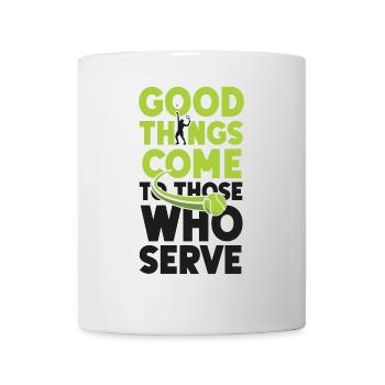 Drôle de joueur de tennis raquette bon - Mug blanc - blanc - Devant