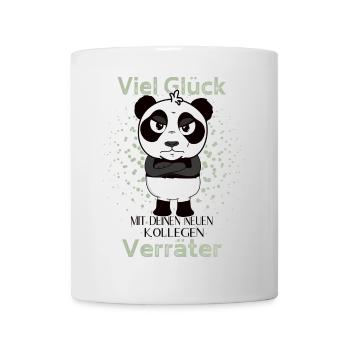 Viel Glück mit den neuen Kollegen Veräter Panda - Tasse - Weiß - Vorne