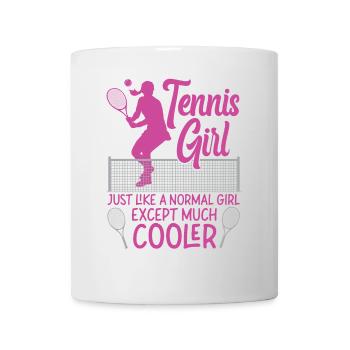 Drôle de joueur de tennis raquette fille - Mug blanc - blanc - Devant