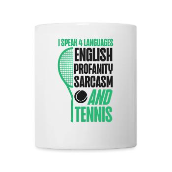 Drôle de joueur de tennis raquette je parle - Mug blanc - blanc - Devant