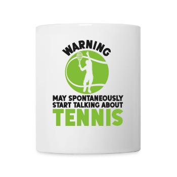 Avertissement de raquette de joueur de tennis drôle - Mug blanc - blanc - Devant