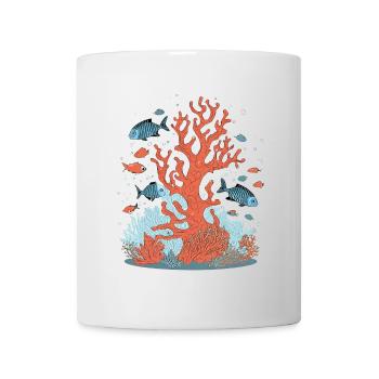 Korallenriff mit Fischen im Meer - Tasse - Weiß - Vorne
