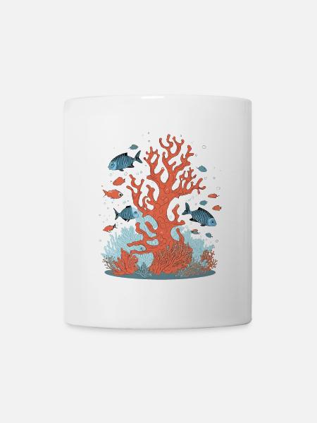Coral reef with fish in the sea - Mug - white