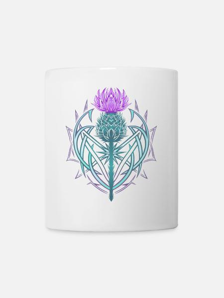 Thistle Shield Celtic Knots Thistle Lover - Mug - white