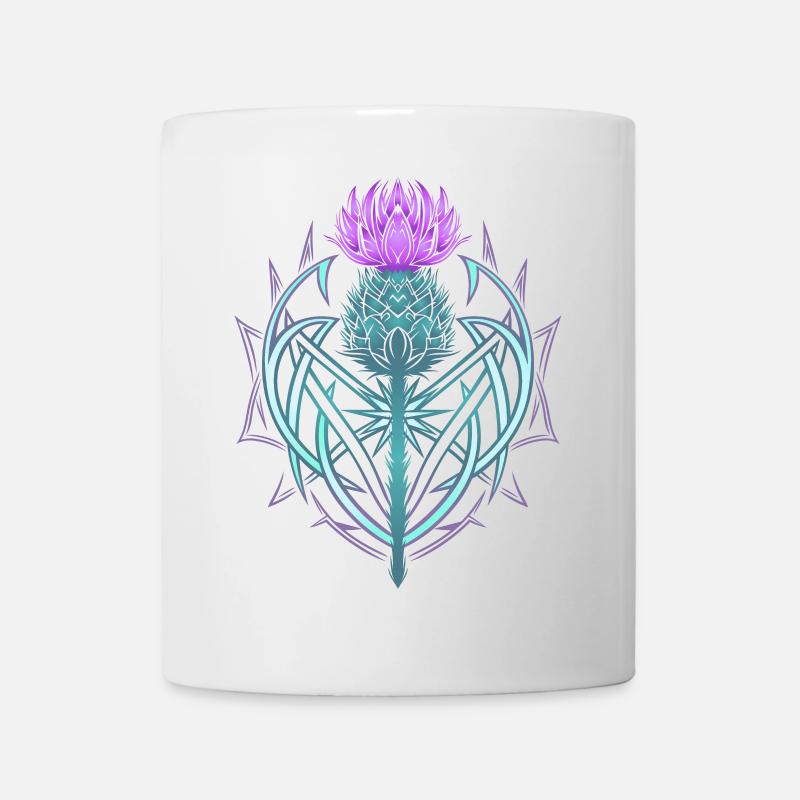 Thistle Shield Celtic Knots Thistle Lover - Mug - white