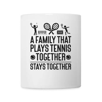 drôle de joueur de tennis raquette famille - Mug blanc - blanc - Devant