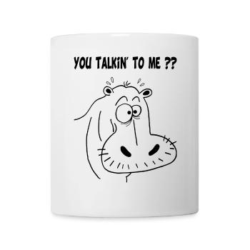 Schwarzes Nilpferd - Tasse - Weiß - Vorne