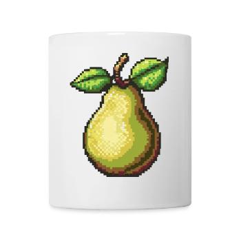 Birne Pixel Symbol - Tasse - Weiß - Vorne