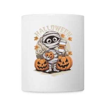 Adorable Halloween Mummy with Pumpkin - Mug - white - Front