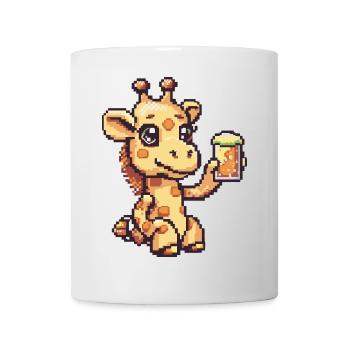 Giraffe Bier Pixel - Tasse - Weiß - Vorne