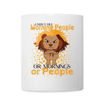 Don't Like Mornings – Grumpy Löwen Humor - Mug - white - Front