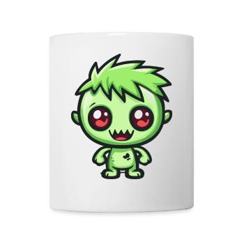 Zombie Halloween Bande dessinée effrayante - Mug blanc - blanc - Devant