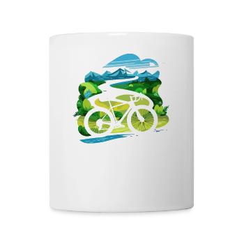 Vélo de montagne Gravel Scène d’aventure - Mug blanc - blanc - Devant