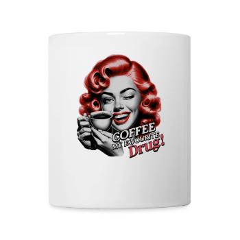 Cooles Kaffee Design-Kaffee meine lieblings Droge - Tasse - Weiß - Vorne