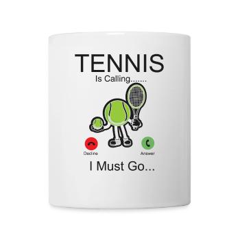 Funny Tennis Player Racket Phone - Mug - white - Front