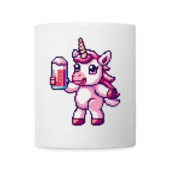 Licorne Bière Pixel - Mug blanc - blanc - Devant