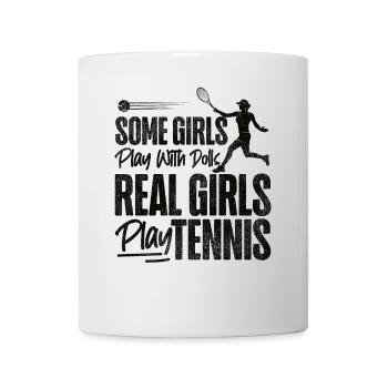 Drôle de joueur de tennis raquette fille - Mug blanc - blanc - Devant