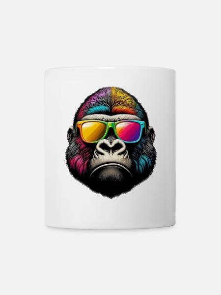 Gorillas mit Sonnenbrille - Tasse - Weiß