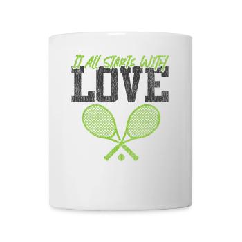 Drôle de joueur de tennis raquette jeu de mots - Mug blanc - blanc - Devant
