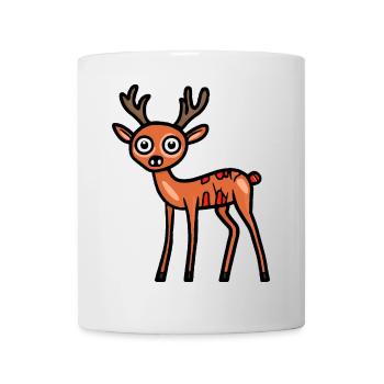 Cerf Halloween Bande dessinée drôle - Mug blanc - blanc - Devant