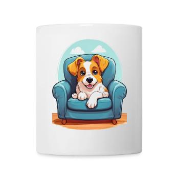Niedlicher Hund entspannt im Sessel - Tasse - Weiß - Vorne