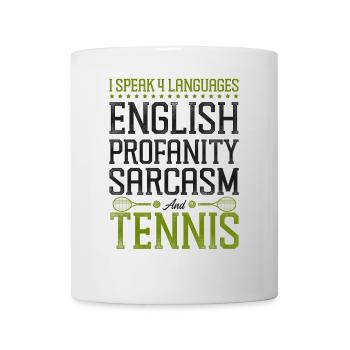 Drôle de joueur de tennis raquette je parle - Mug blanc - blanc - Devant