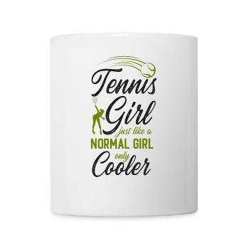 Drôle de joueur de tennis raquette fille - Mug blanc - blanc - Devant